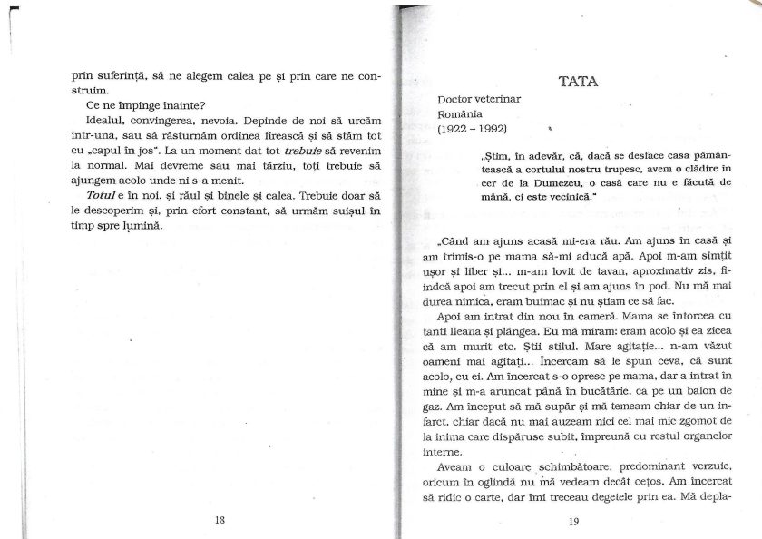 Răsfoind printre cărțile din biblioteca soacrei mele, de curând decedată, am dat și peste această carte pe care o consider specială din multe puncte de vedere. Pe de-o parte,  aproape că nu știu de vreun român, în afară de Bogdan P. Hașdeu care să fi scris despre comunicări cu spiritele realizate personal, iar pe de